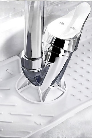 Su Tutucu Musluk Matı Mutfak Ve Banyo İçin Koruyucu Musluk Ve Lavabo Altı Mat Beyaz