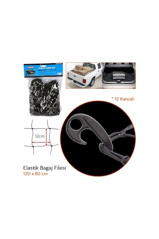 Bagaj Filesi Elastik Kırmızı Çok Amaçlı 120x80cm 4620626