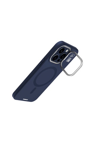 Apple Uyumlu iPhone 15 Pro Kılıf Magsafe Şarj Özellikli Kamera Standlı Silikon Youngkit Bitty Cream Kapak Siyah