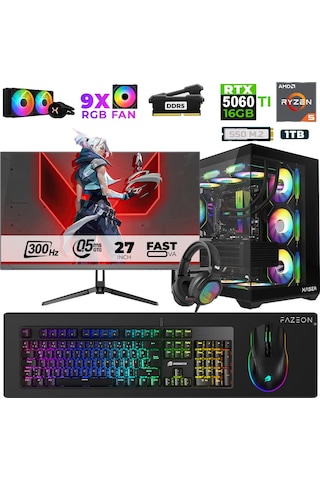 Xaser Star X330 R5-7500F 16 GB 1 TB M.2 NVMe SSD 16 GB RTX5060Ti 27" Free Dos Dizüstü Bilgisayar