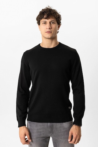 Back And Bond Siyah Regular Fit Bisiklet Yaka Pamuklu Triko Kazak