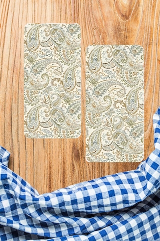 Decovetro Cam Kahve Sofra Sunum Tablası 2'li Set Şal Desenli 30 X 15 Cm Çok Renkli