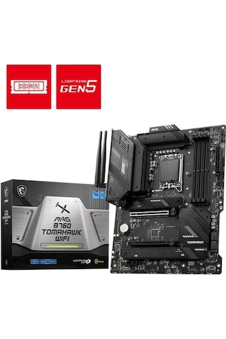 Msı Mag B760 Tomahawk Wıfı Ddr5 5400mhz 1xhdmı 1xdp 3xm.2 Usb 3.2 Atx 1700p 12. / 13. Ve 14. Nesil İşlemci Uyumlu