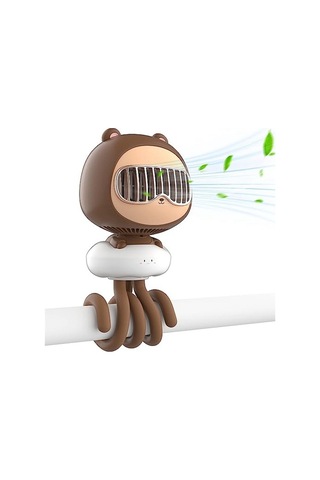 Bebek Arabası Fanı Çocuk El Masaüstü Şarj Edilebilir Ahtapot Fanı Bebek Arabası Fanı Klipsli Taşınabilir Bladeless Fan 2442 Renkli