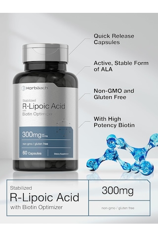 Horbäach Stabilized R-lipoic Acid Biotin Optimizer Na-rala 300mg 60 Caps Aromasız
