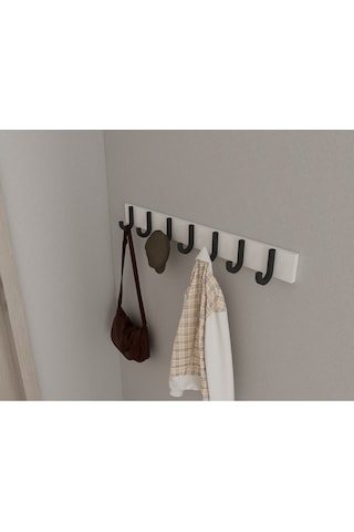 Hepsi3boyutlu Modern Duvar & Kapı Baston Askılık - 7 Adet Siyah J Askılık - Model No : 6 Siyah