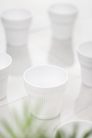 Akrilik Beyaz 6'lı Kısa Bardak & Su Meşrubat Kahve Yanı Bardağı 300 Ml Cam Değildir Çok Renkli