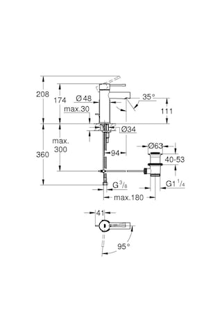 Grohe Essence S-Boyut Lavabo Bataryası Krom 23379001
