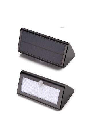 Leezsing Güneş Enerjili 38 Led Hareket Sensörlü Duvar Lambası - 500lm Aydınlatma, Ip65 Su Geçirmez Siyah