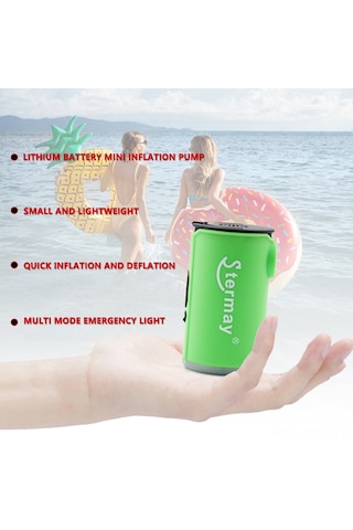 Maiyame Kablosuz Mini Akülü Hava Pompa: Enflasyon-deflasyon-vakum, Led Işık, Dış Mekan Taşınabilir, Siyah-turuncu Yerleşik Batarya