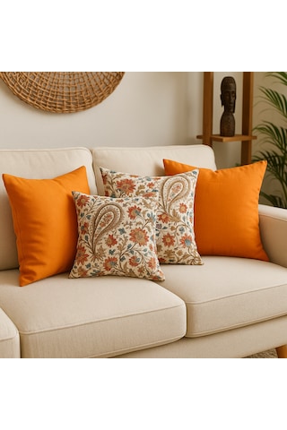 Bohem Duck Kumaş Kırlent Kılıfı 4 Lü Set 40 x 40