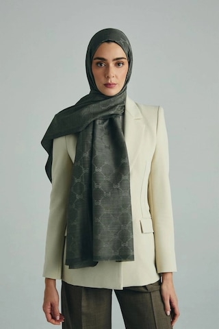 Maisa Neda Pamuk İpek Şal Haki 70 190 Cm Çok Renkli
