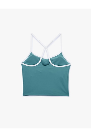 Koton Çapraz İp Askılı Biyeli Kolsuz Slim Fit Sporcu Sütyeni Yeşil 6sak30121nk