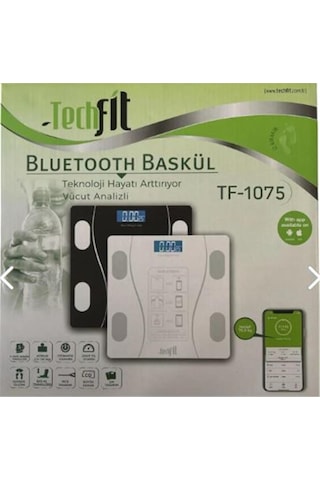 Techfit Dijital Baskül Tf-1075 Bluetooth Özellikli Hassas Ölçüm 2.5-180kg Siyah