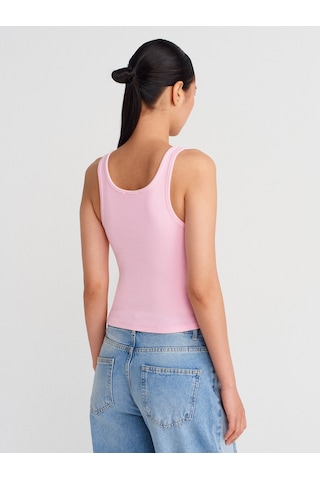 Dilvin 21115 Düğmeli Askılı Top-pembe Pembe