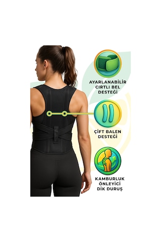Dik Duruş Korsesi Unisex Kamburluk Önleyici, Çift Balenli, Günlük Ve Spor Elilom Ceku