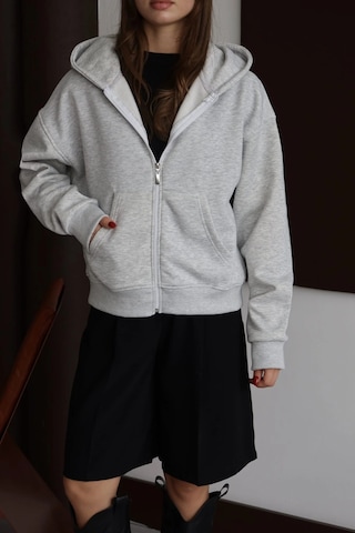 Kazax 3 İplik Şardonlu Kapşonlu Hoodie Frm Gri P510437 Gri