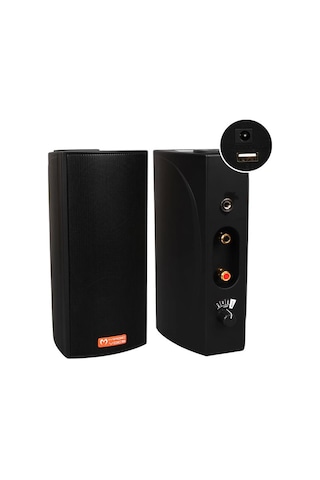 Magicvoice Mv-19 2x7.5 Cm 40 Watt Komütatörlü Hat Trafolu Siyah Sütun Hoparlör 2 Li Takım