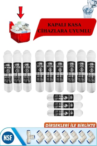 Kapalı Kasa Su Arıtma Cihazı Filtresi Inline 2 Yıllık Bakım Seti Membransız Set-