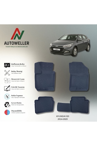 Hyundai İ20 2014-2020 Uyumlu Havuzlu Oto Paspas