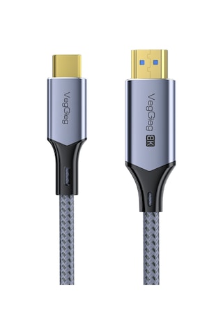 Veggieg Type-c To Hdmı Kablo 8k 60hz 4k 240hz Hdr 3d 48gbps Örgülü Usb-c To Hdmı Kablo 2 Metre