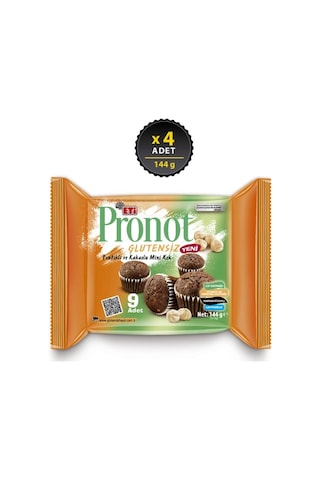 Pronot Glutensiz Fındıklı Ve Kakaolu Mini Kek 144 G X 4 Adet