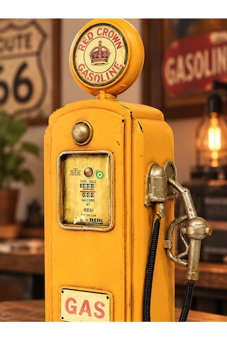 Mnk Home Dekoratif Metal Yakıt Pompası Kumbara Vintage Retro Eskitme Tasarım Renk
