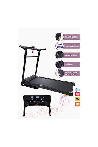 14 Km Hız Bluetoothlu Uygulama Bağlantılı Hidrolik Katlanabilir Yürüme Ve Koşu Bandı