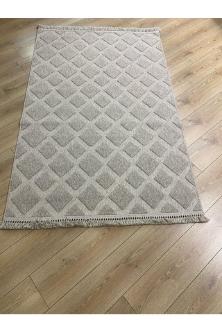 Çam Halı Enti Halı Togo 7506 Bej Geometrik Desenli Makine Halısı