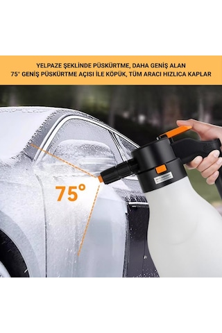 Polham 2 Litre Şarjlı Otomatik Yüksek Basınçlı Araç Yıkama Köpük Püskürtücü El Pompası, Çok Amaçlı Köpük Pompası
