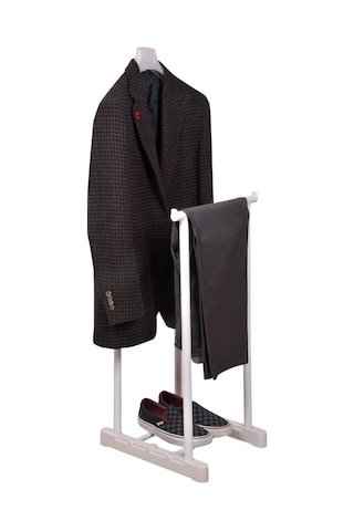 İkili Dilsiz Uşak Elbise Askısı Beyaz-giysilerinizin Yüksekliğine Göre Ayarlanabilir. Beyaz