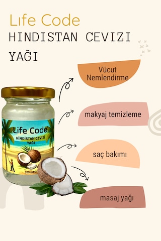 Hindistan Cevizi Yağı Coconut Oil 100 Ml 4 Adet