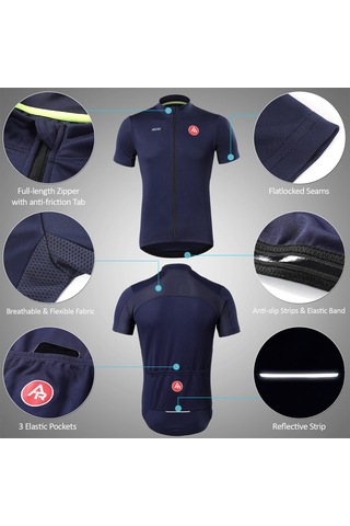 Arsuxeo Erkekler Kısa Kollu Hızlı Kuru Bisiklet T-shirt Koşu Xl Yeşil