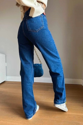Ahmetkoccollection Kadın İspanyol Paça Pantolon Kot Rengi Kot Pantolon