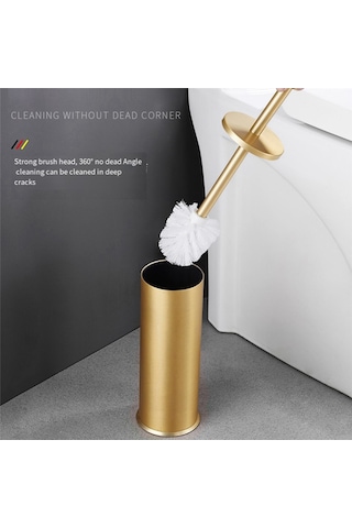 Tuvalet Fırçası Ve Tutucu Seti Banyo Temizleme Fırçası Ev-altın Altın