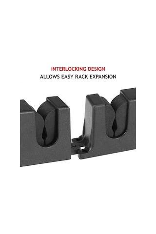 Novahub 6 İnce Olta İçin Duvara Monte Küçük Olta Rafı Depolama Tutucu Siyah