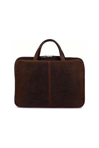 Koyu Kahverengi Erkek Laptop & Evrak Çantası Hakiki Dana Deri Crazy Horse 9091-zk-121154 Siyah