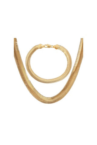 Ehediye Chavin 7 Mm. Snake Yılan Örme Kadın Zincir Kolye Bileklik Eg94 Altın