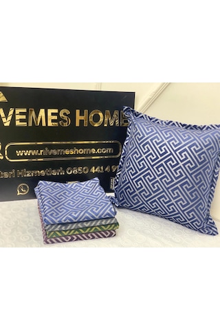 Nivemeshome Monet Zigzag Kırlent Kılıfı Lacivert 45 X 45 Lacivert