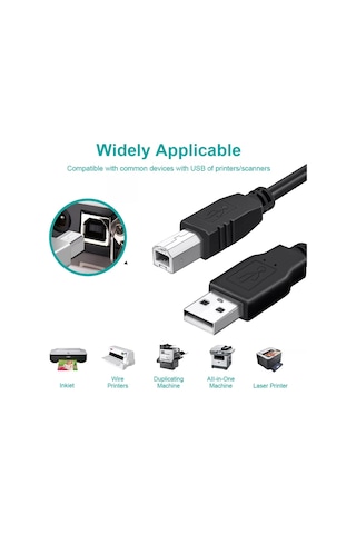 1.5 M Usb Yazıcı Kablosu Usb 2.0 Yazıcı Tarayıcı Kablosu
