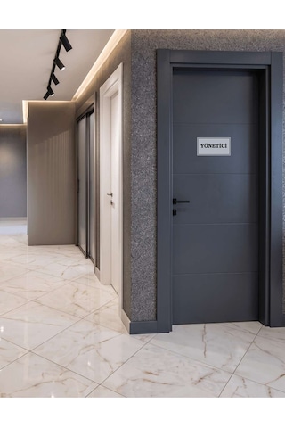 Yönetim Kademesi Ofis Yönlendirme Seti - 9 Parça Yönlendirme Levhası Seti - Kendinden Yapışkanlı Gümüş Gri Tabela 8x15 Cm