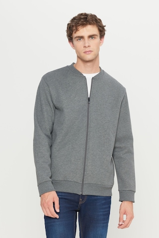 AC&Co / Altınyıldız Classics Erkek Antrasıt Melanj Standart Fit Normal Kesim İçi Polarlı Kolej Yaka Pamuklu Sweatshirt Antrasit