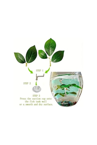 Elmpaly Xk4 Beta Balığı Aksesuarları Pvc Yapay Bitki Seti Emici Diskli Dekor Ve Saklanma