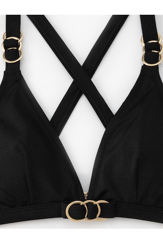 Koton Aksesuar Detaylı Arkası Çapraz Askılı Üçgen Bikini Siyah 5sak10058mm Siyah