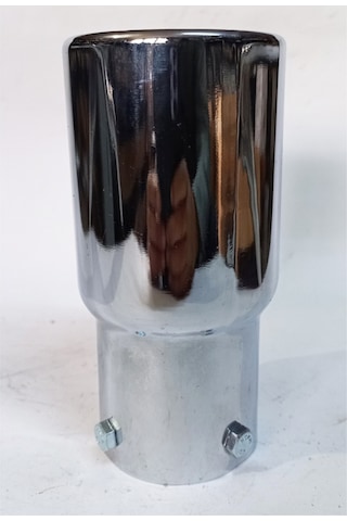 60 Mm. Yuvarlak Sessiz Nikelaj Vidalı Egzoz Eksoz Ucu Tekli Uyumlu