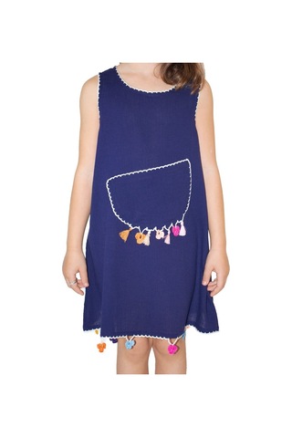 Mine Şile Bezi Çocuk Elbise Lacivert Lcvt