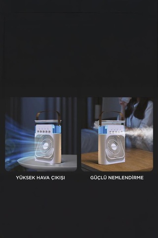 Torima F-18 Mavi Soğutucu Buharlı Ledli Ayarlanabilir Başlıklı Mini Masa Fan Vantilatör