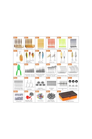 Valkyrie Profesyonel Balık Avı Seti 404 Parça Yem, Kanca, Kurşun, Sahte Yem Taşıma Kutulu Full Set