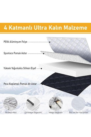 Ayrex Haegs Araba Ön Cam Koruma Örtüsü, Termal Araç Güneşlik, Oto Buzlanma Önleyici, Cam Kar Örtüsü, Ağır H Genel