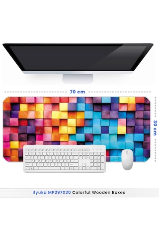 İlyuka Mousepad 70x30cm Büyük Boy Xl Mp397030 Colorful Wooden Box